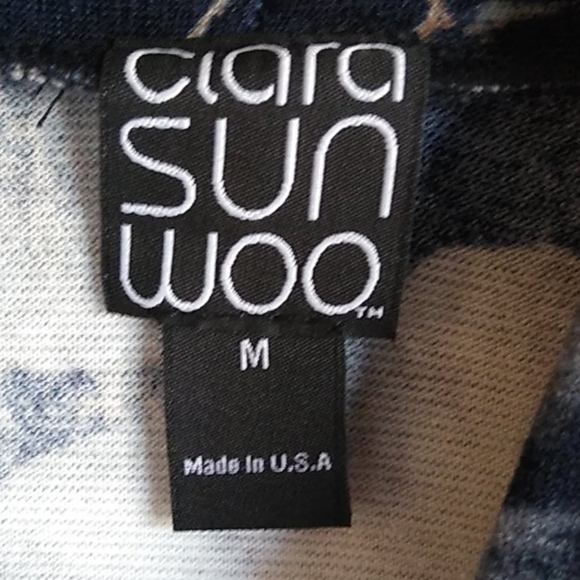 Clara Sun Woo Floral Blue LS Career Blouse Size M - Picture 5 of 7